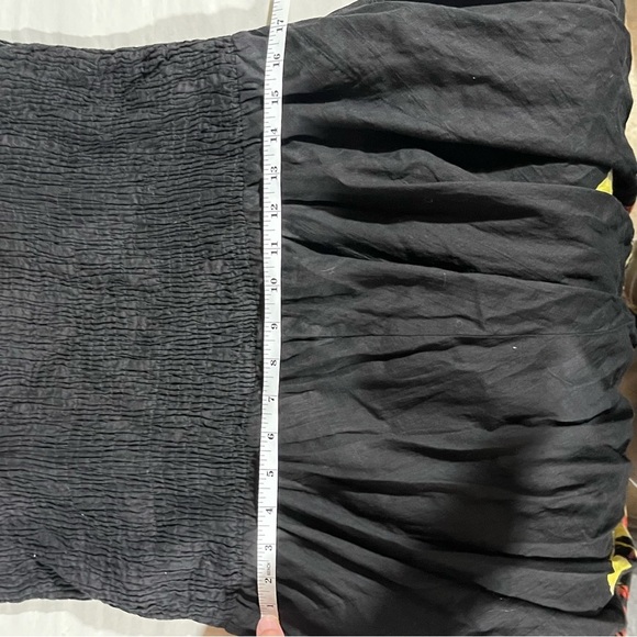 Soft Surroundings Black 100% Cotton Maxi Floral Dress Handkerchief Hem - Picture 8 of 10